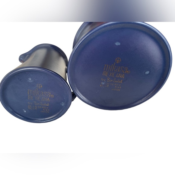 Vintage MCM Blueberry Blue Mexicana by Ben Seibel, MIKASA, Creamer & Sugar set - Picture 8 of 14